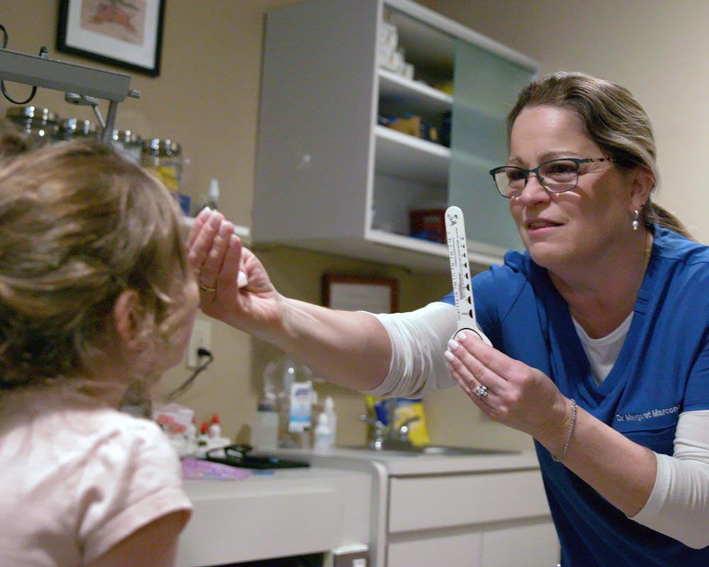 Child having an eye exam