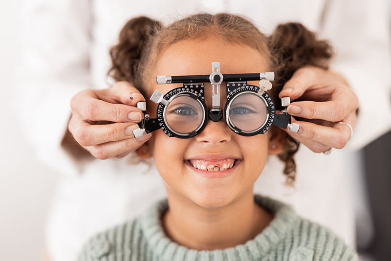 Child having an eye exam