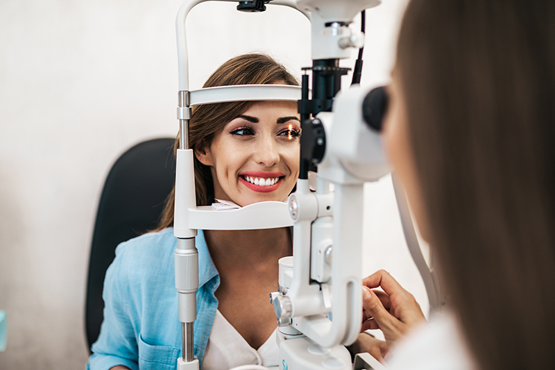 Woman having an eye exam